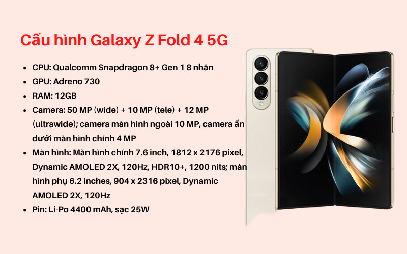 Cấu hình Galaxy Z Fold4 Cấu hình Galaxy Z Fold4
