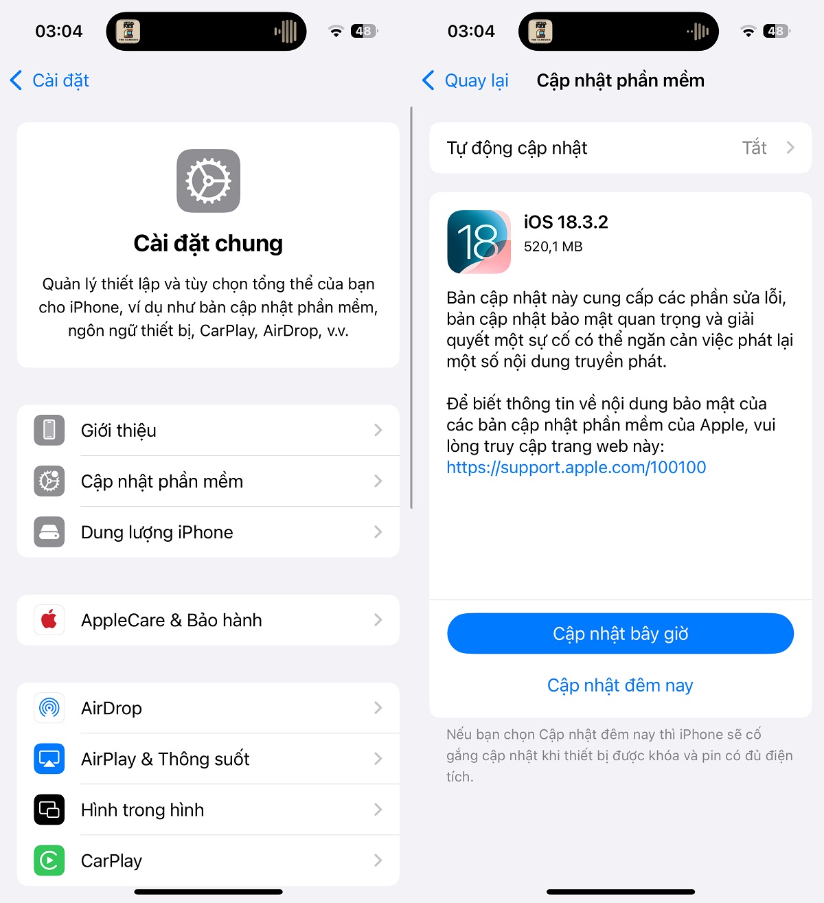 Cách Cập Nhật iOS 18.3.2
