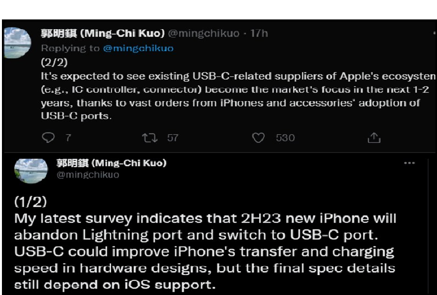 Dự đoán của Ming-Chi Kuo trên Twitter