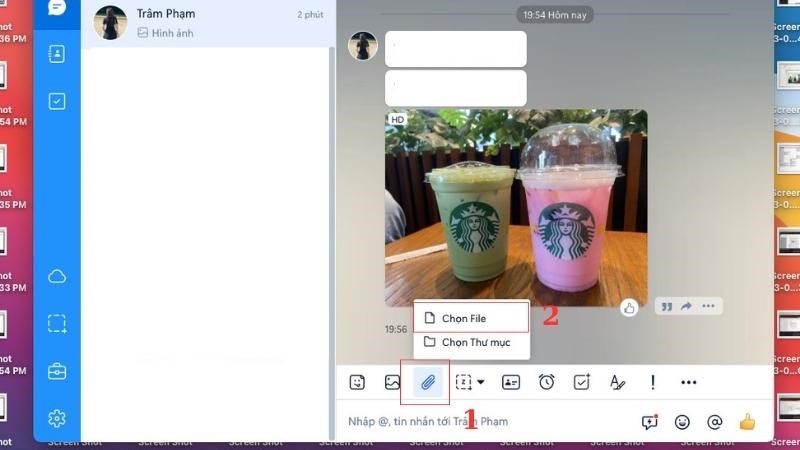 Lựa chọn tính năng gửi tệp Lựa chọn tính năng gửi tệp