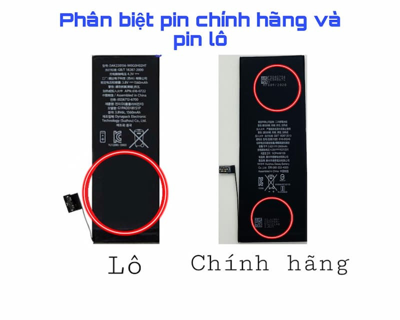 Phân biệt pin chính hãng và pin lô Phân biệt pin chính hãng và pin lô