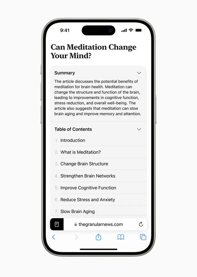 Safari trên ios 18