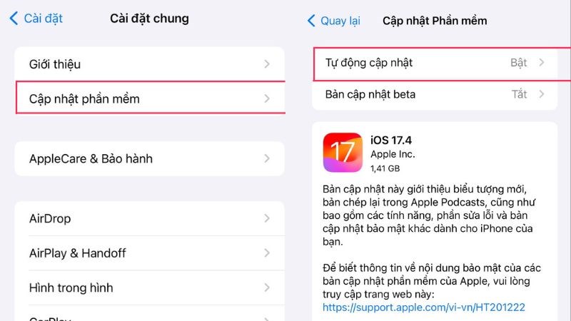 Tự động cập nhật iOS