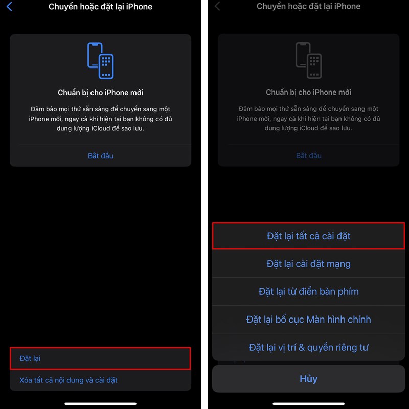 Đặt lại tất cả cài đặt trên iPhone Đặt lại tất cả cài đặt trên iPhone